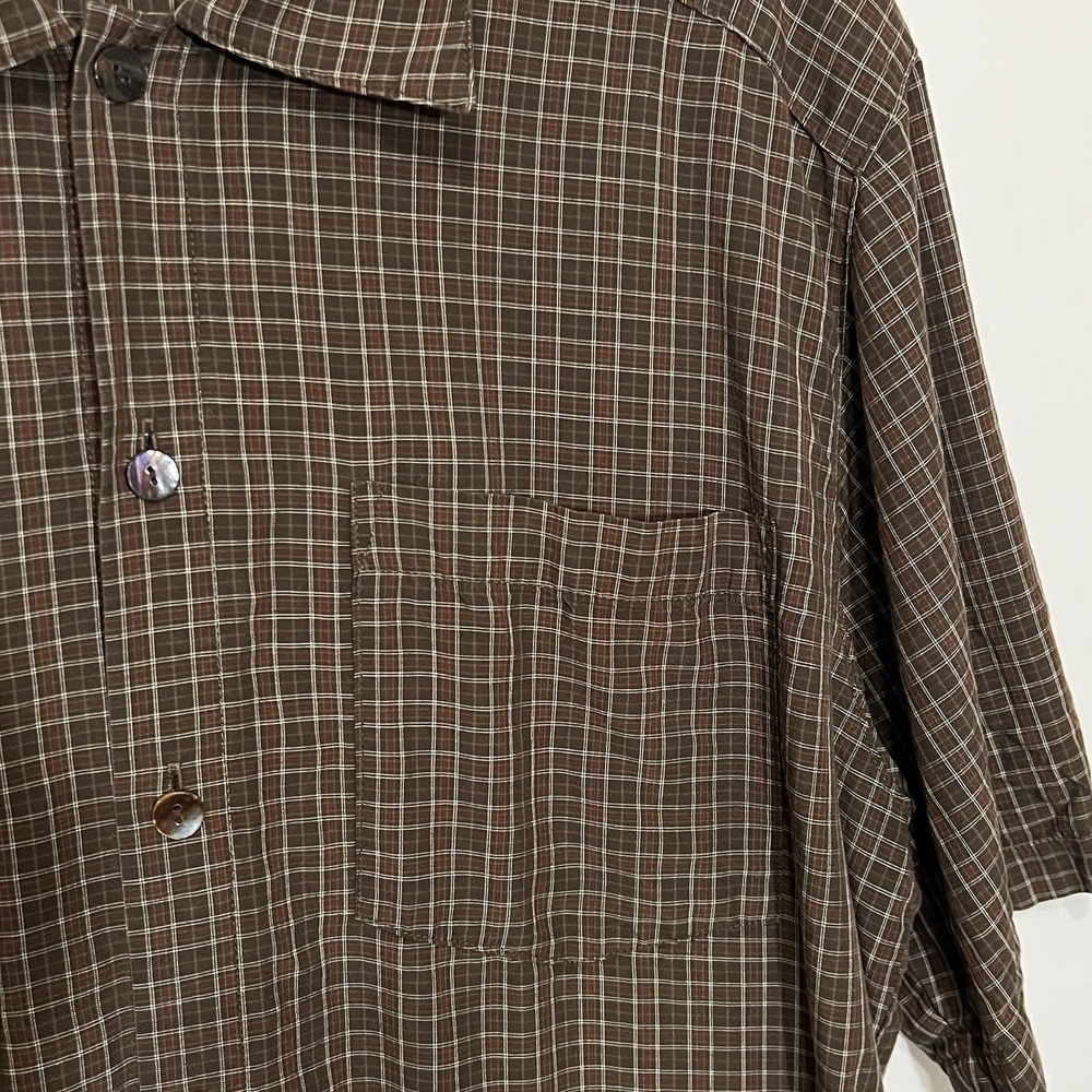 VTG Marc Baxis Los Angeles‎ Micro Plaid Button Short Sleeve Shirt Men Size XL - Picture 4 of 8